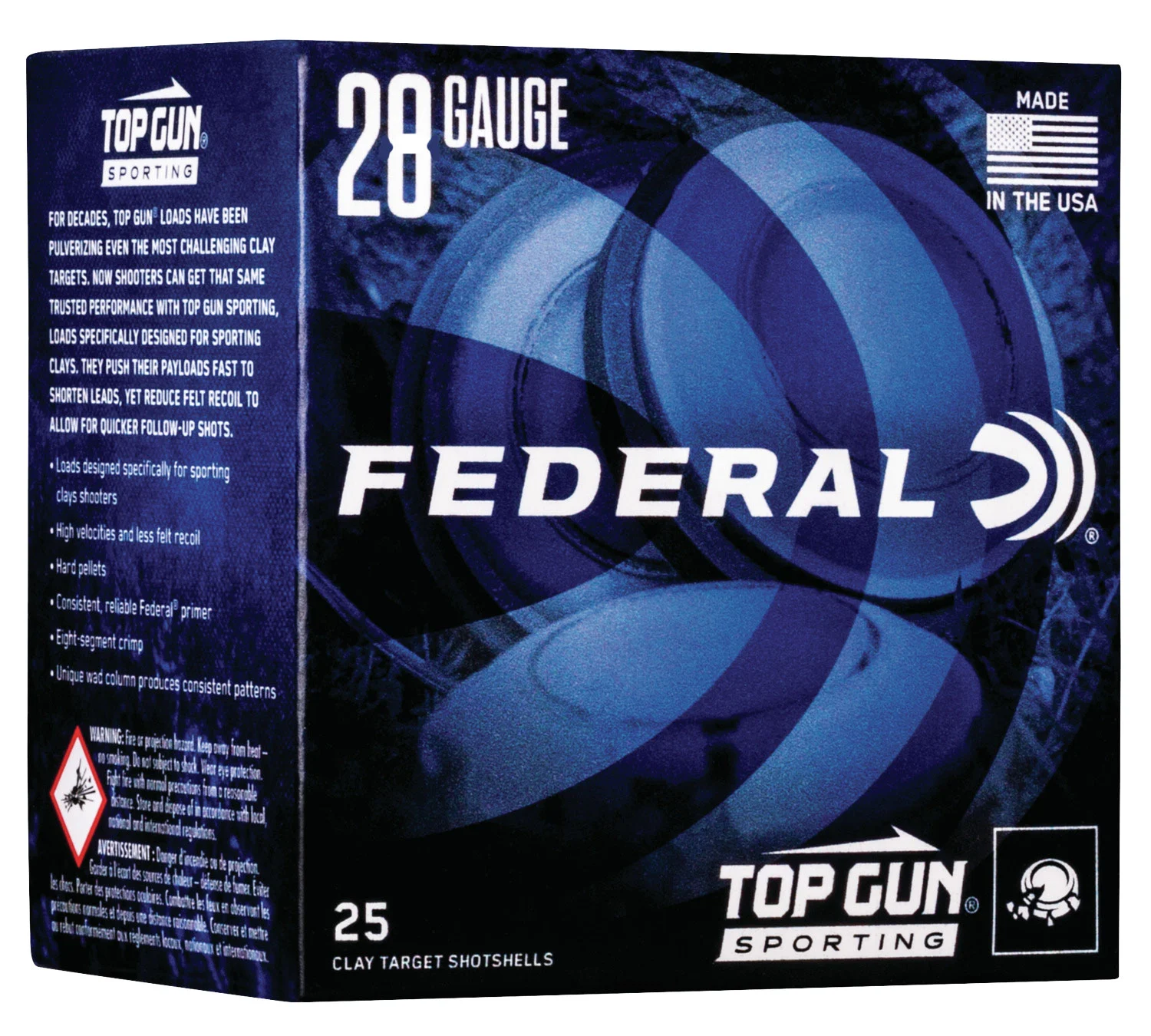 Federal TGS282175 Top Gun 28Gauge 2.75" 3/4oz 7.5Shot 25 Per Box/10 Case