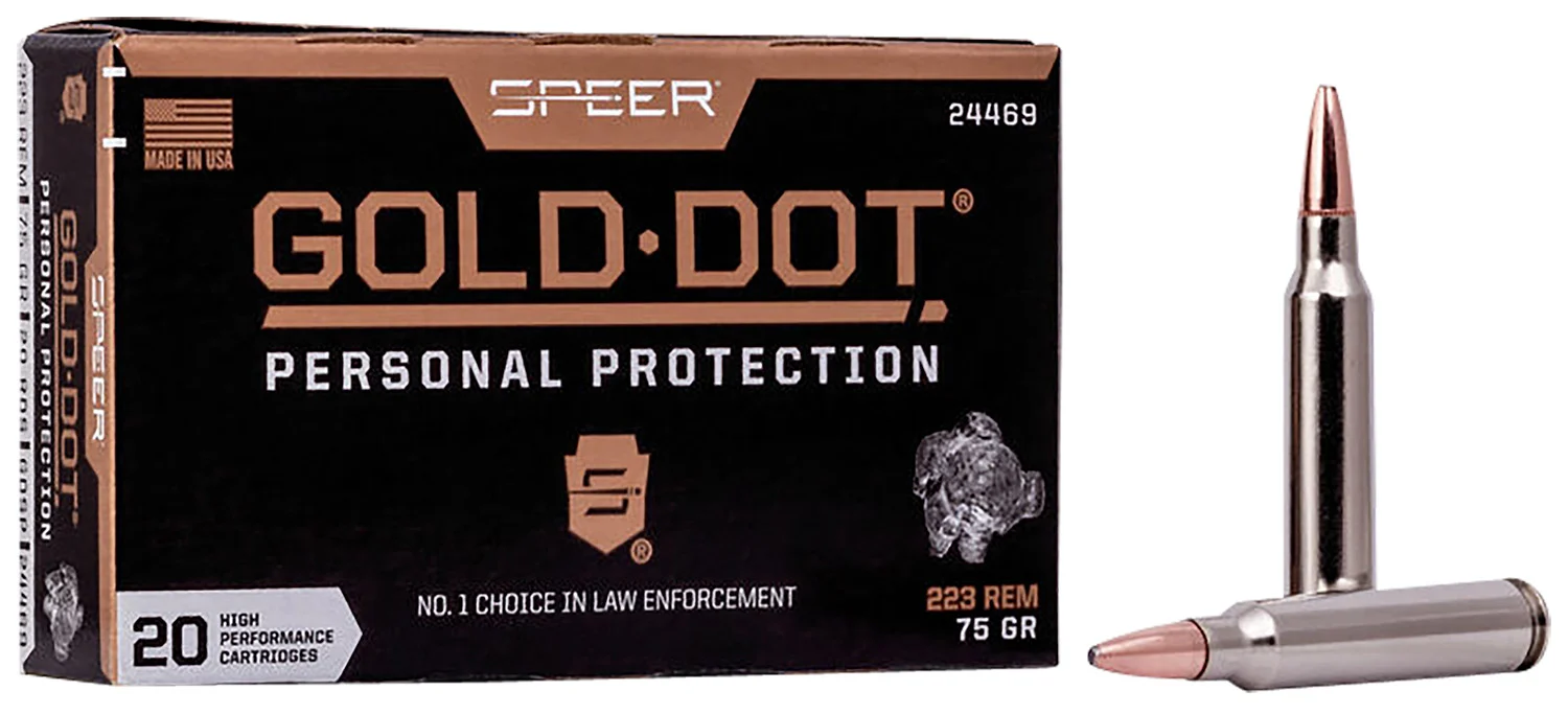 Speer 24469 Gold Dot Personal Protection 223Rem 75gr Soft Point 20 Per Box/10 Case