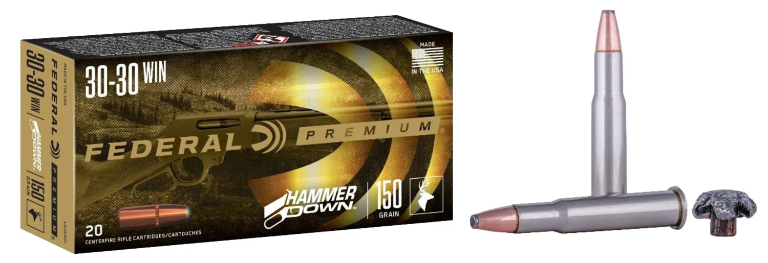 Federal LG30301 Premium HammerDown 30-30Win 150gr Bonded Soft Point 20 Per Box/10 Case