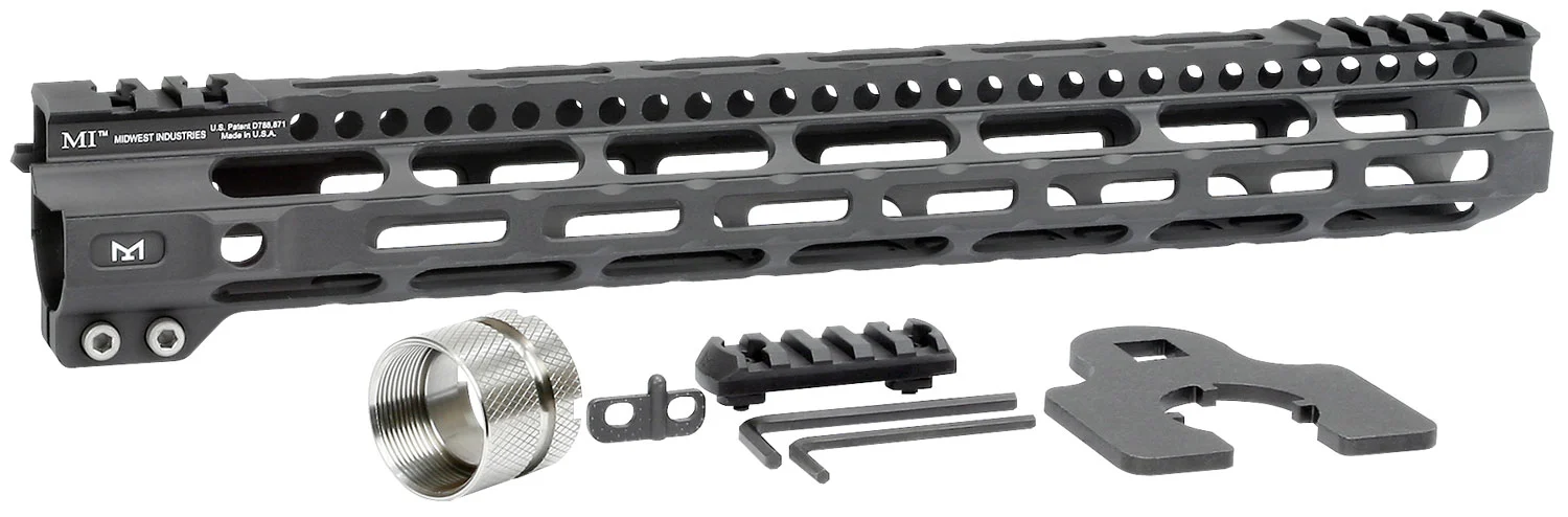 Midwest Industries MIULW14 Ultralight AR-15 Black Hardcoat Anodized Aluminum/Polymer 14" Picatinny/M-LOK