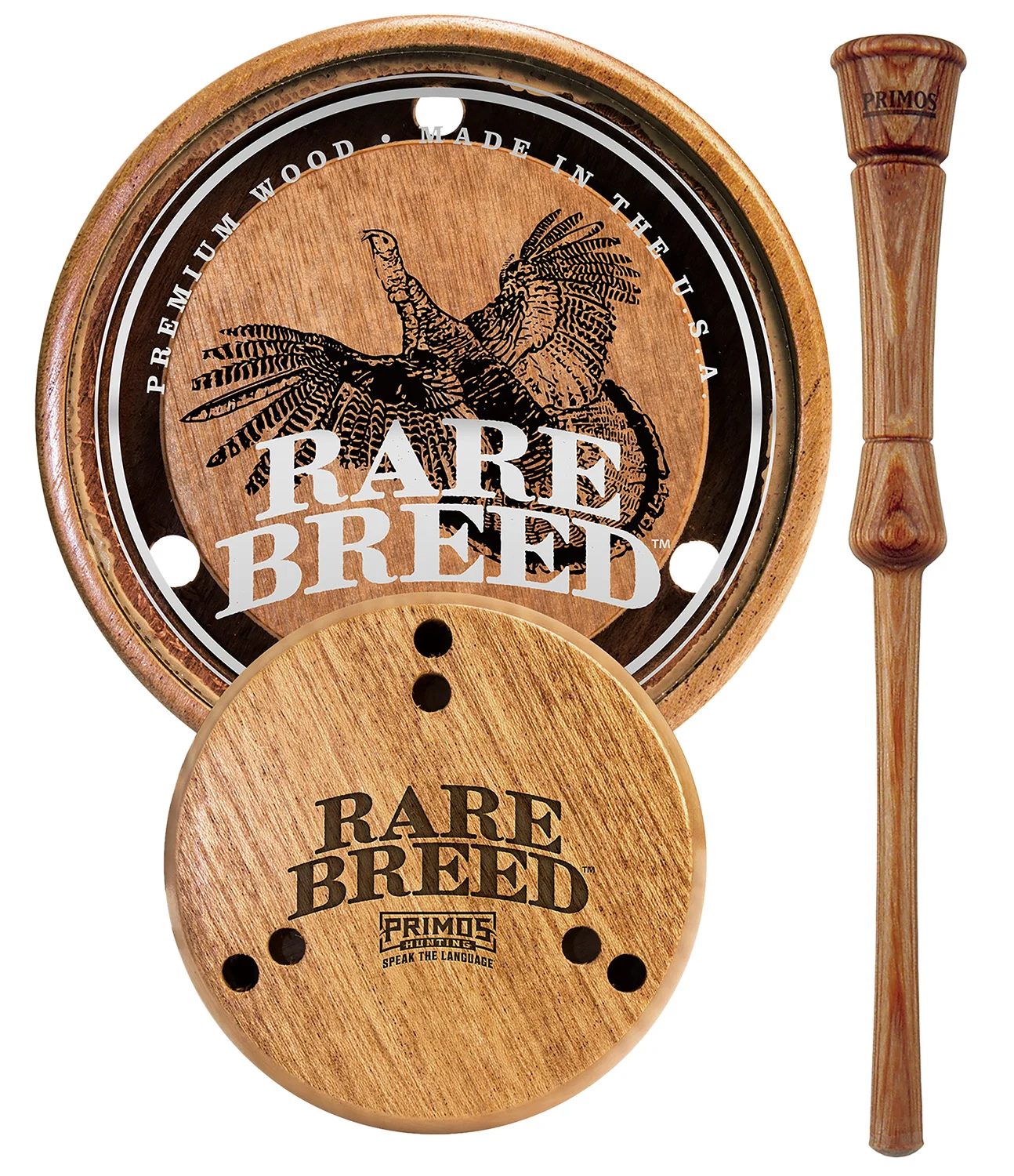 Primos PS2903 Rare Breed Friction Call Attracts Turkeys Natural Glass/Wood