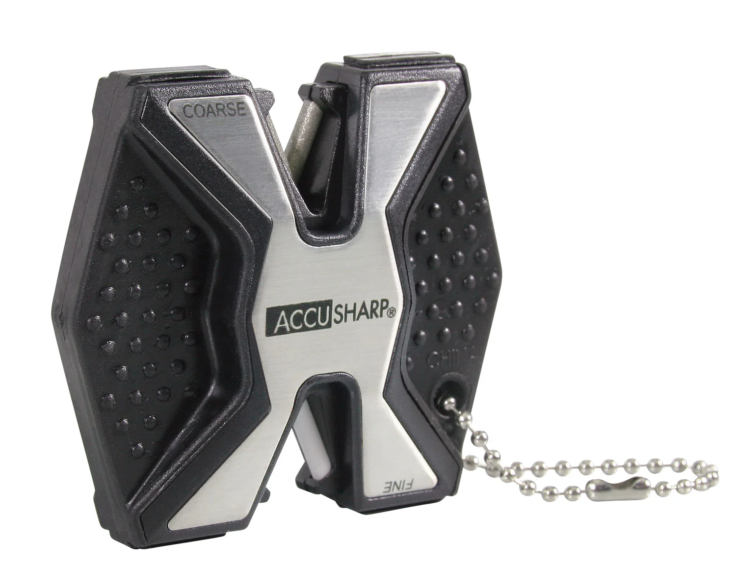AccuSharp 017C Diamond Pro 2-Step Sharpener Hand Held Fine/Coarse Diamond, Ceramic Sharpener Black/White Aluminum