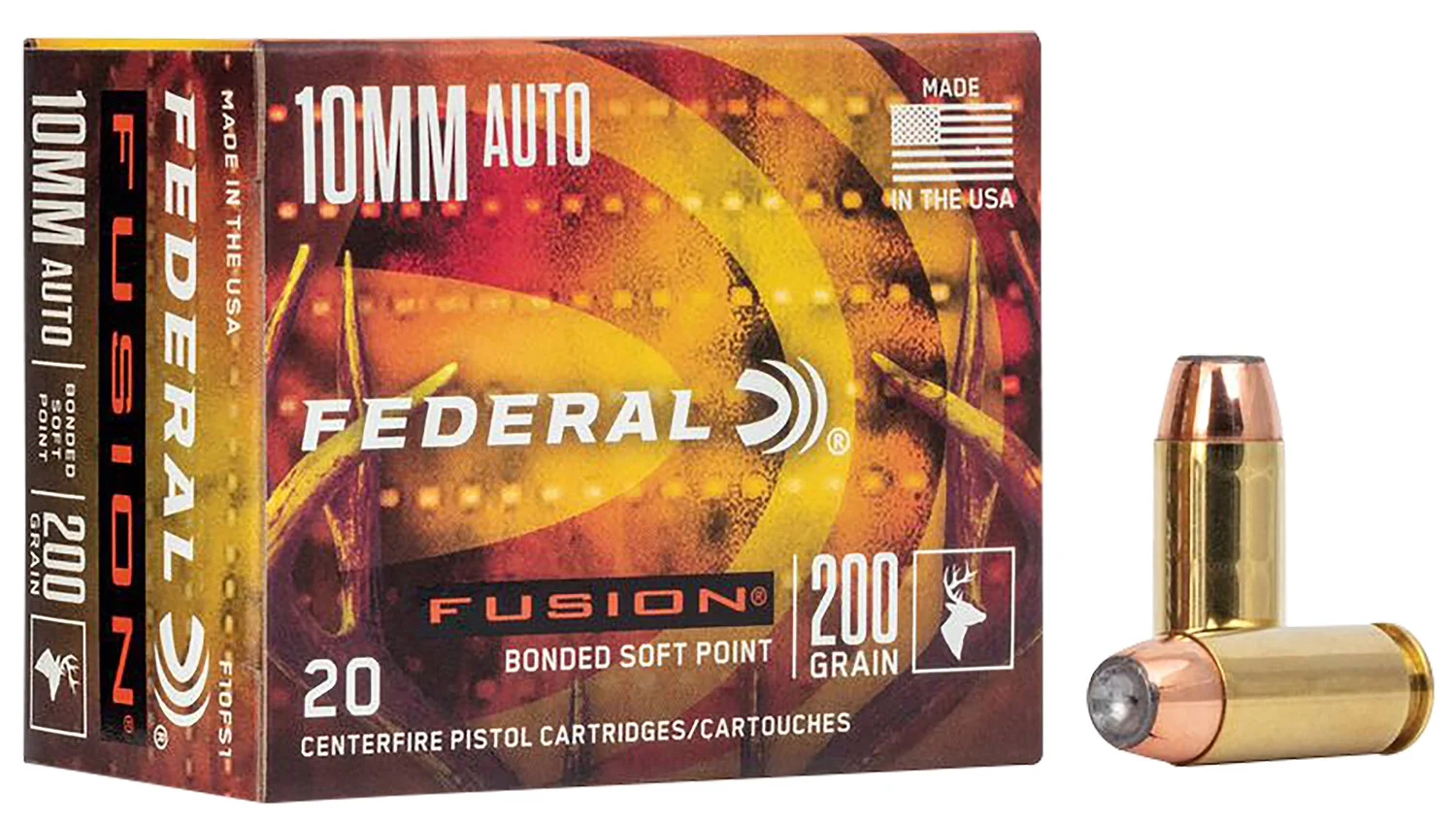 Federal F10FS1 Fusion Handgun 10mmAuto 200gr Fusion Soft Point 20 Per Box/10 Case