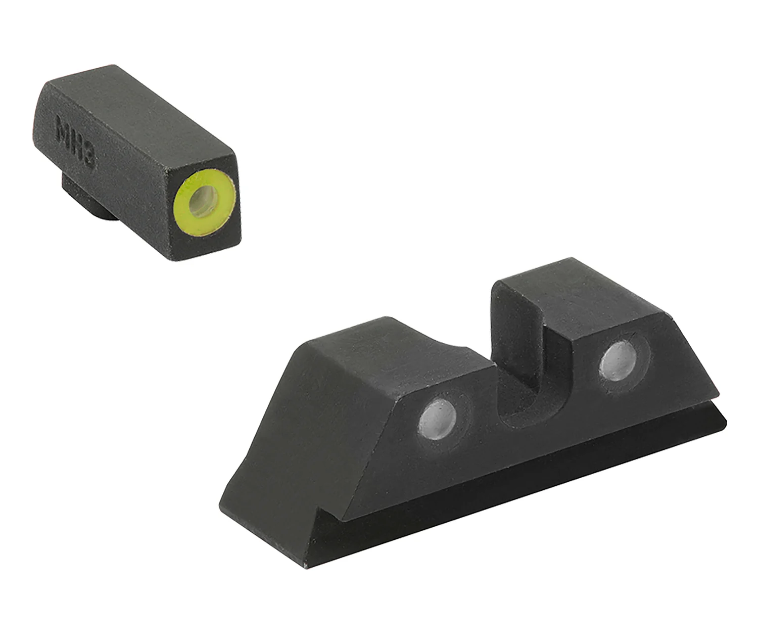 Meprolight USA 402243121 Hyper-Bright Sight Set Green Tritium Yellow Outline Front Sight-Green Tritium Black Outline Rear Sight Glock 17/17L/19/22