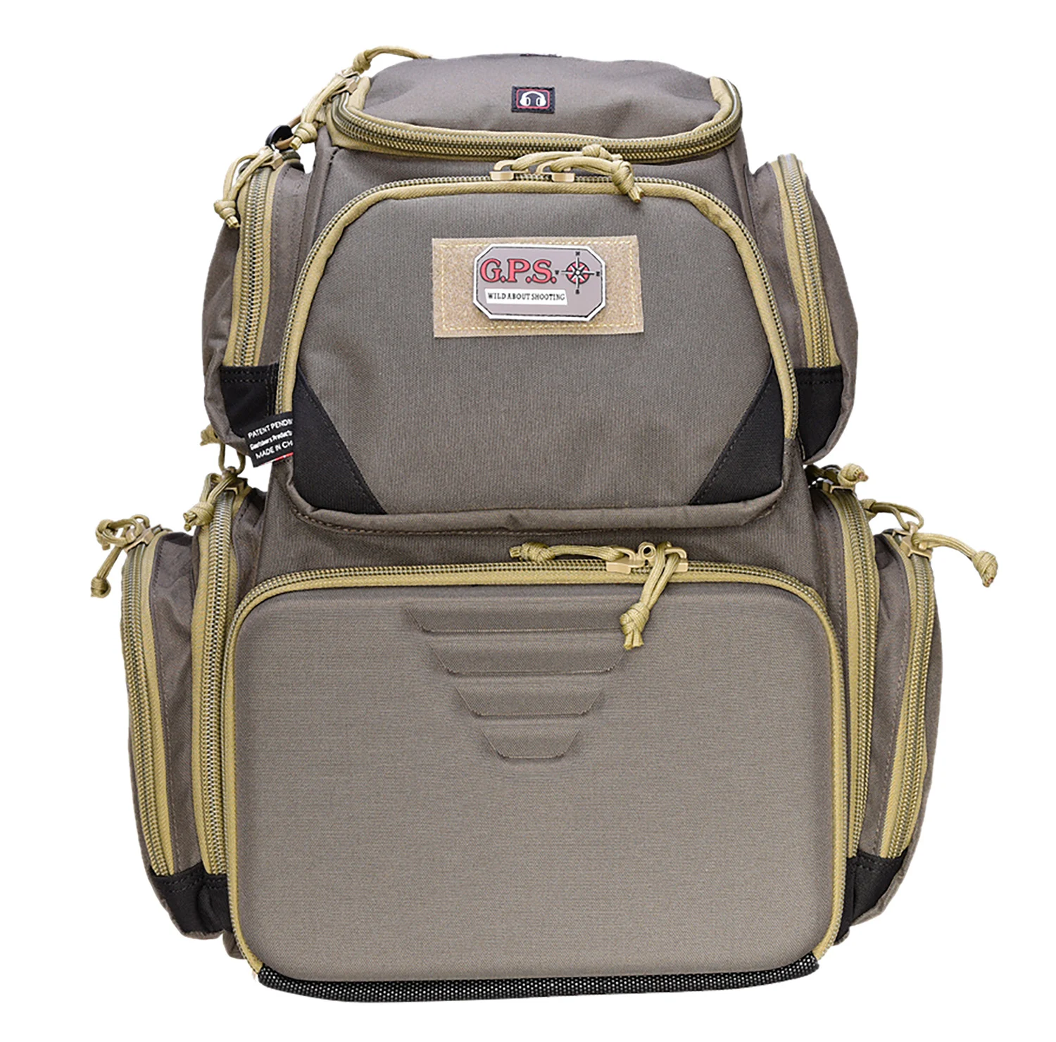 GPS Bags 1611SC Sporting Clays Backpack Olive w/Visual ID Storage System, Lockable Zippers, Storage Pockets, Pull-Out Rain Cover