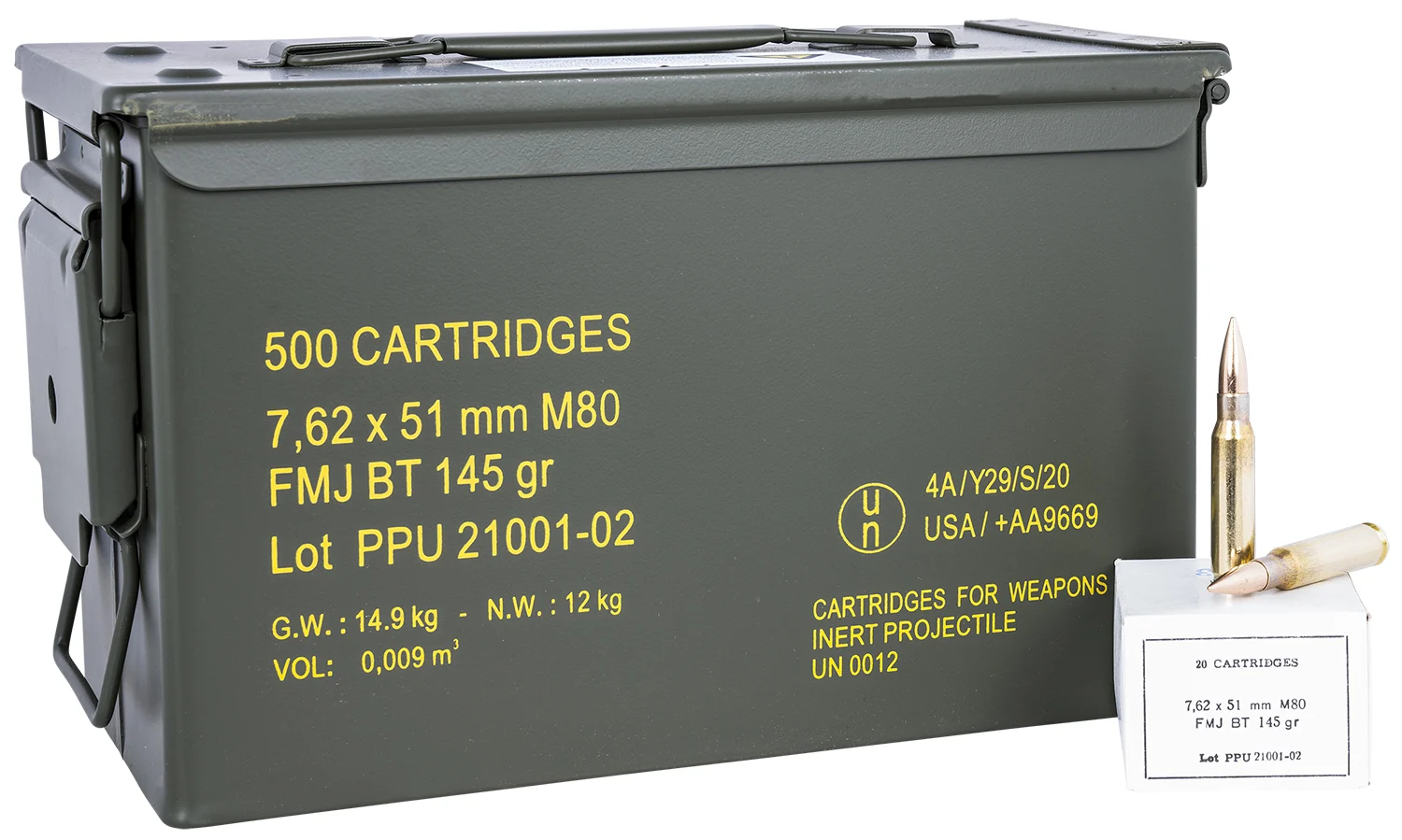 PPU PPRM762M Rangemaster 7.62x51mmNATO 145gr Full Metal Jacket Boat Tail/500rds *Sold by Case *Includes Metal Can