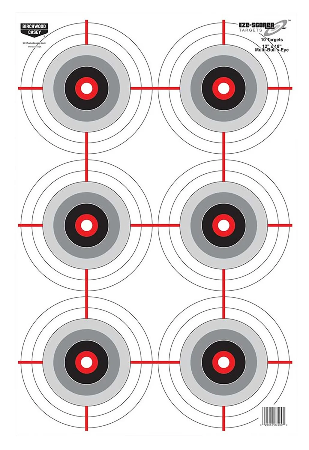 Birchwood Casey 37063 EZE-Scorer Bullseye Paper 12" x 18" Black/White Pkg of 100