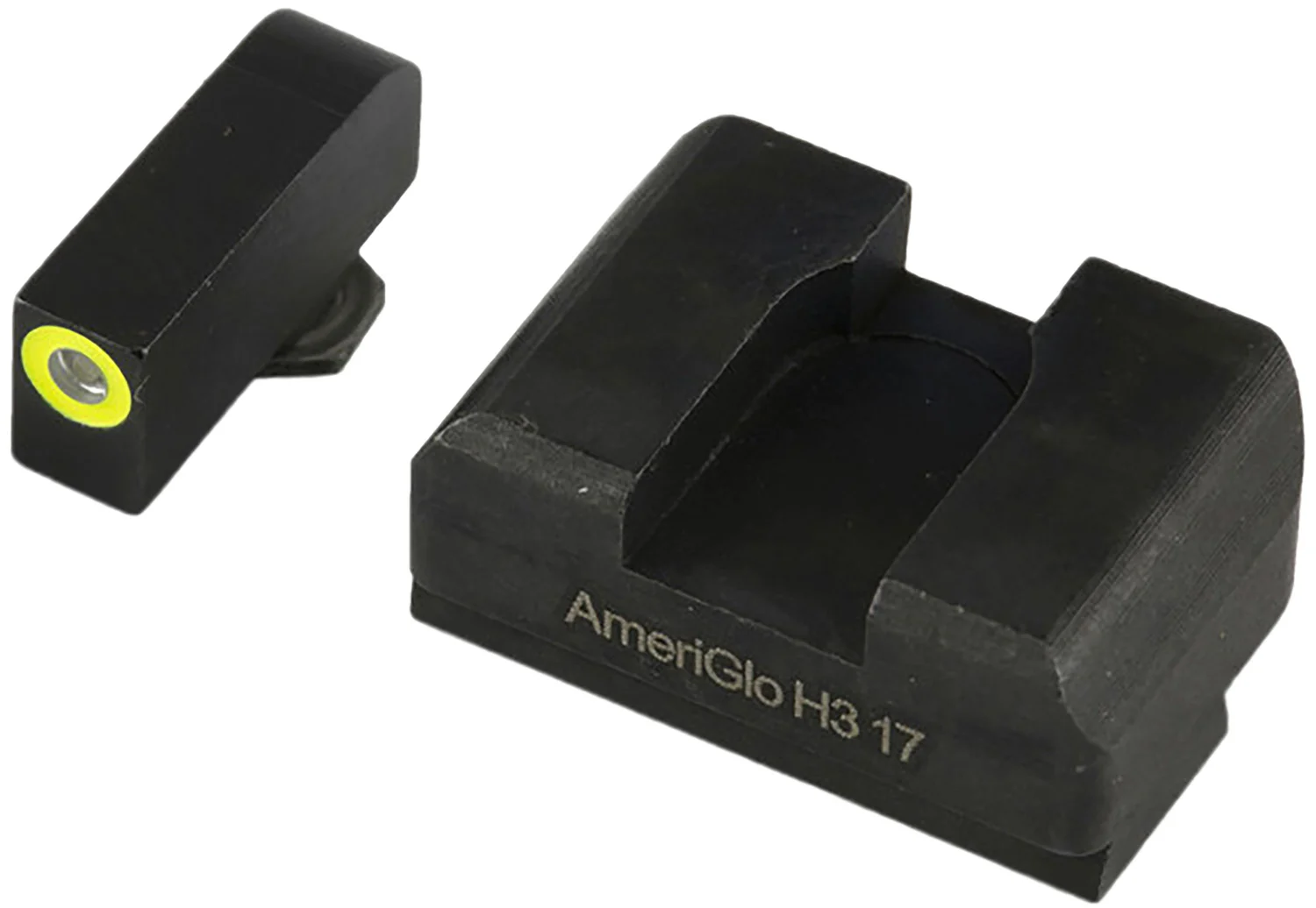 AmeriGlo GL611 Optic Compatible Sight Set for Glock XL Tall Green Tritium LumiGreen Outline Front Sight-Black Rear Sight