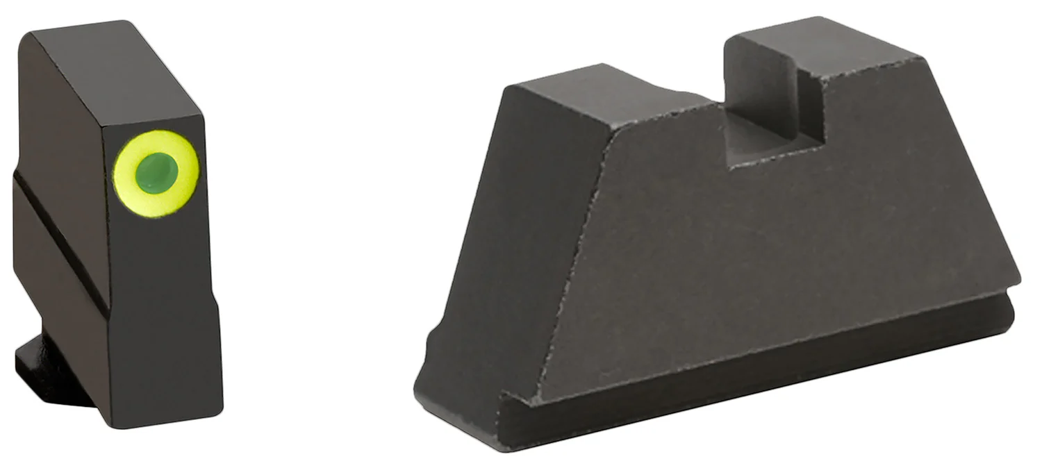 AmeriGlo GL691 Optic Compatible Sight Set for Glock 3XL Tall Green Tritium Lumigreen Outline Front Sight-Black Rear Sight