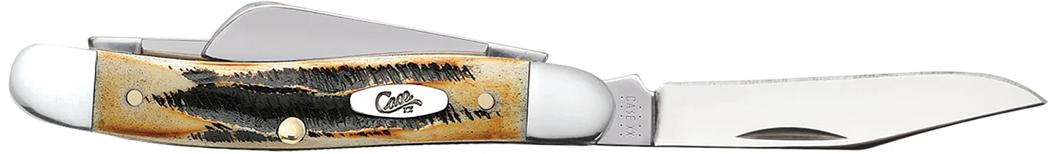 Case 03578 Stockman Medium 2.57"/1.88"/1.71" Folding Clip/Sheepsfoot/Spey Plain Mirror Polished Tru-Sharp SS Blade/Brown Jigged 6.5 BoneStag Handle