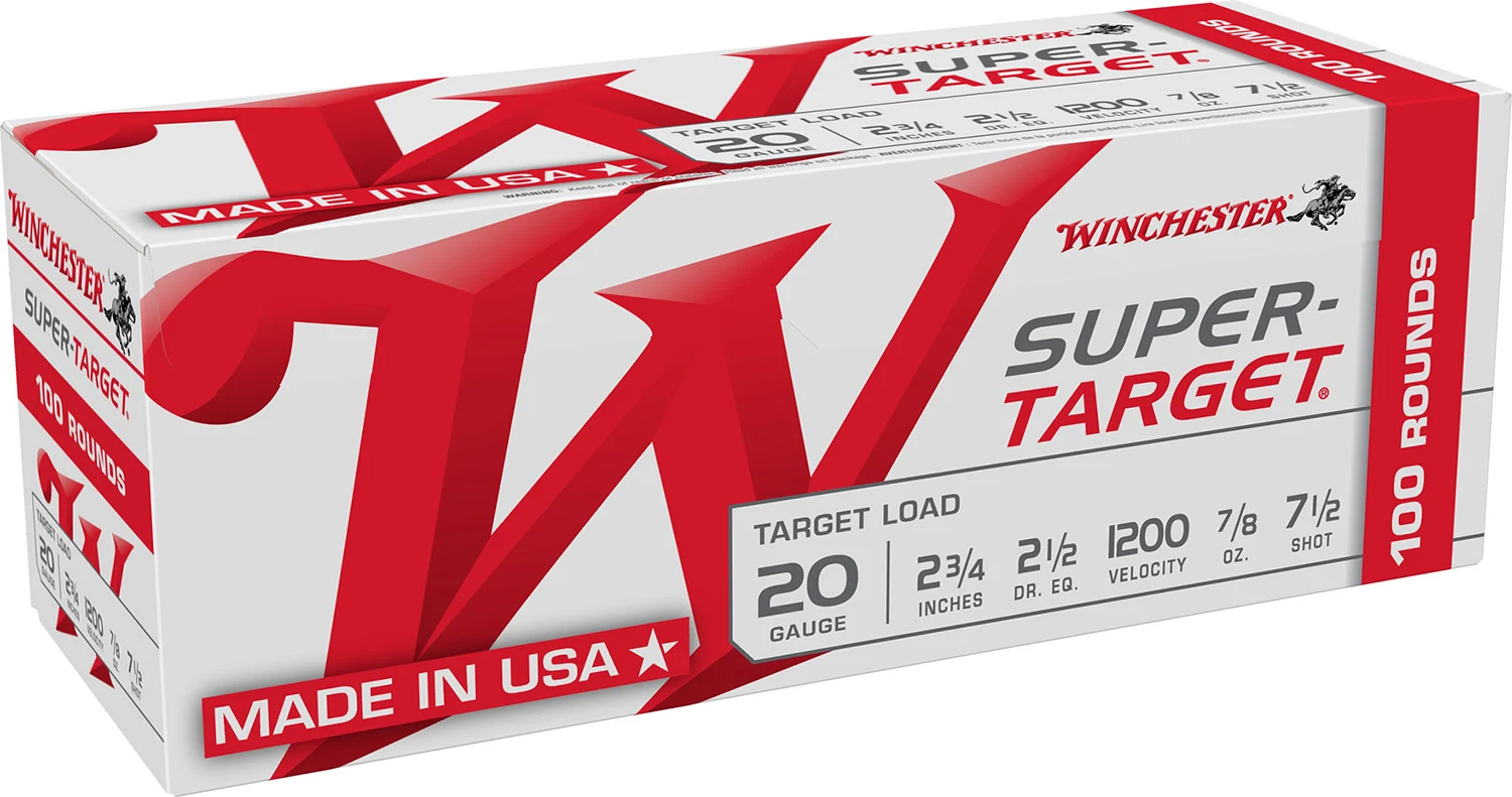 Winchester Ammo TRGT207VP Super-Target 20Gauge 2.75" 7/8oz 7.5Shot 100 Per Box/2 Case