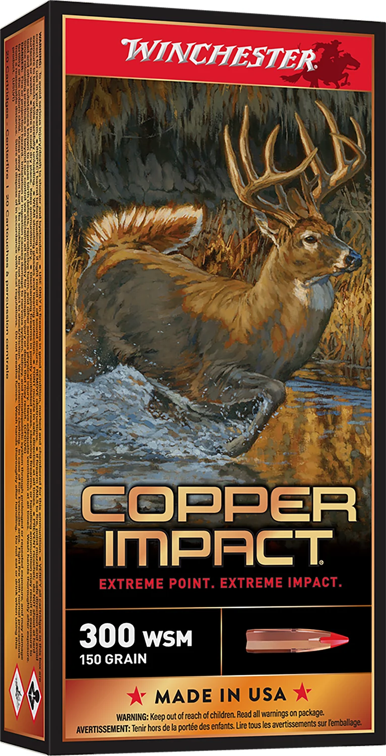 Winchester Ammo X300SCLF Copper Impact 300WSM 150gr Copper Extreme Point Lead Free 20 Per Box/10 Case