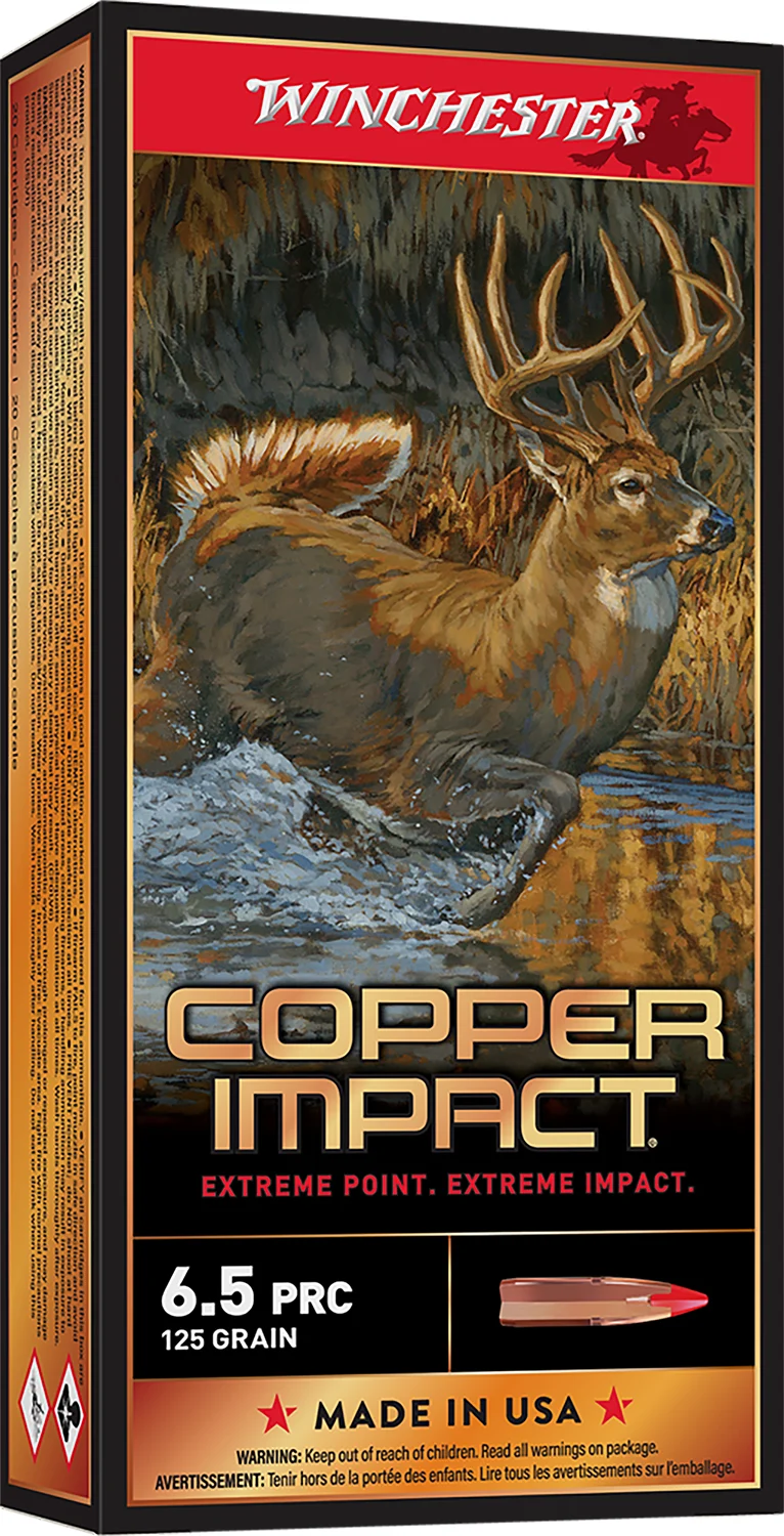 Winchester Ammo X65PCLF Copper Impact 6.5PRC 125gr Copper Extreme Point Lead Free 20 Per Box/10 Case