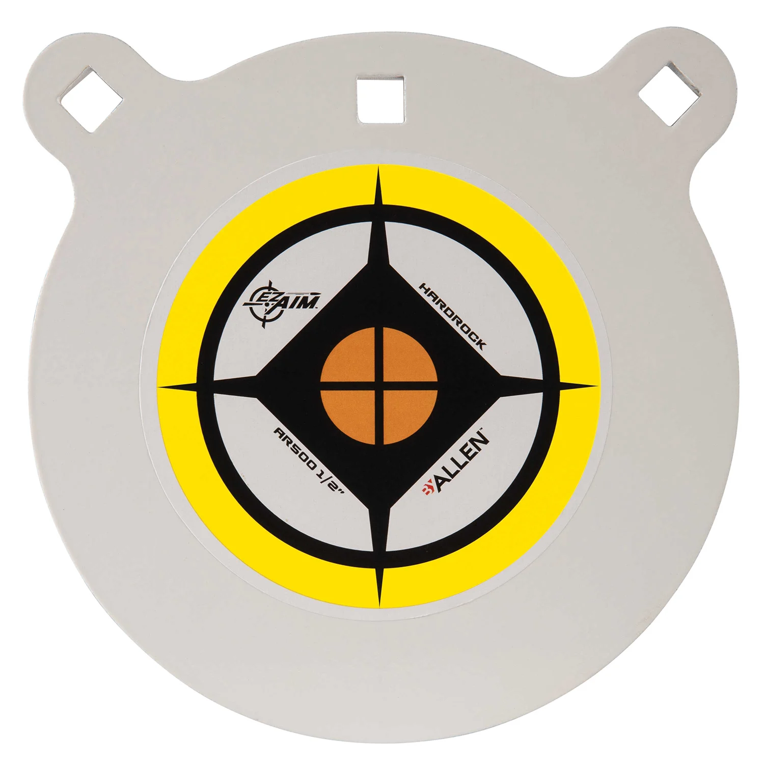 EZ-Aim 15598 Hardrock 8" Black/White/Yellow AR500 Steel Gong, 0.50" Thick, Hanging