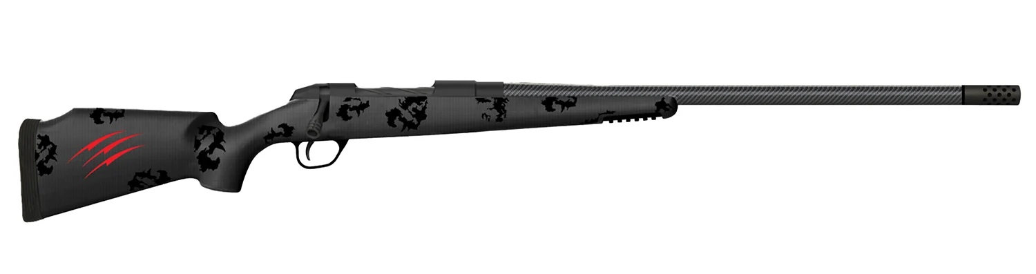 Fierce Firearms FCTRG65CM20BBO CT Rage 6.5 Creedmoor Caliber with 4+1 Capacity, 20" Carbon Fiber Barrel, Black Cerakote Metal Finish & Blackout Camo Fixed Fierce Tech C3 Stock, Right Hand (Full Size)