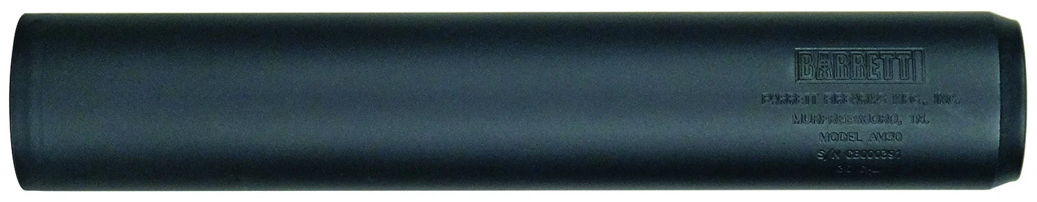 Barrett 18409 AM 30 made of Black Titanium with 1.50" Diameter, 8.30" OAL & 5/8"-24 tpi Thread Pattern for 30 Cal or Lower Includes Barrett Muzzle Brake Adaptor