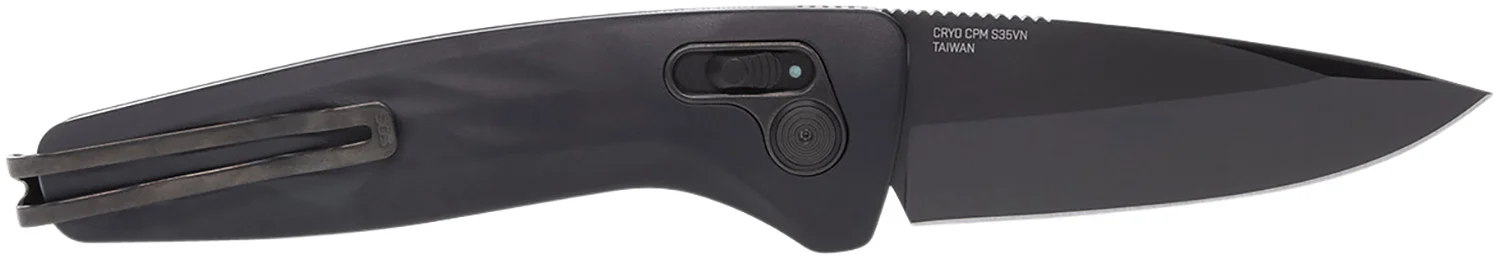 S.O.G SOG15730157 One-Zero Auto 3.10" Folding Plain Black Chrome CPM S35VN SS Blade/ Black Aluminum Handle