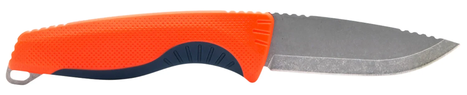 S.O.G SOG17410341 Aegis FX 3.70" Fixed Drop Point Plain Satin 4116 Krupp SS Blade, Recue Red w/Indigo Accents GRN Handle, Includes Sheath