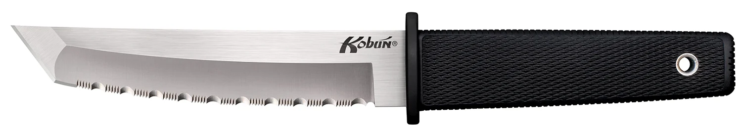Cold Steel CS17TS Kobun 5.50" Fixed Tanto Serrated AUS-8A SS Blade/Black Checkered Kray-Ex Handle Includes Sheath