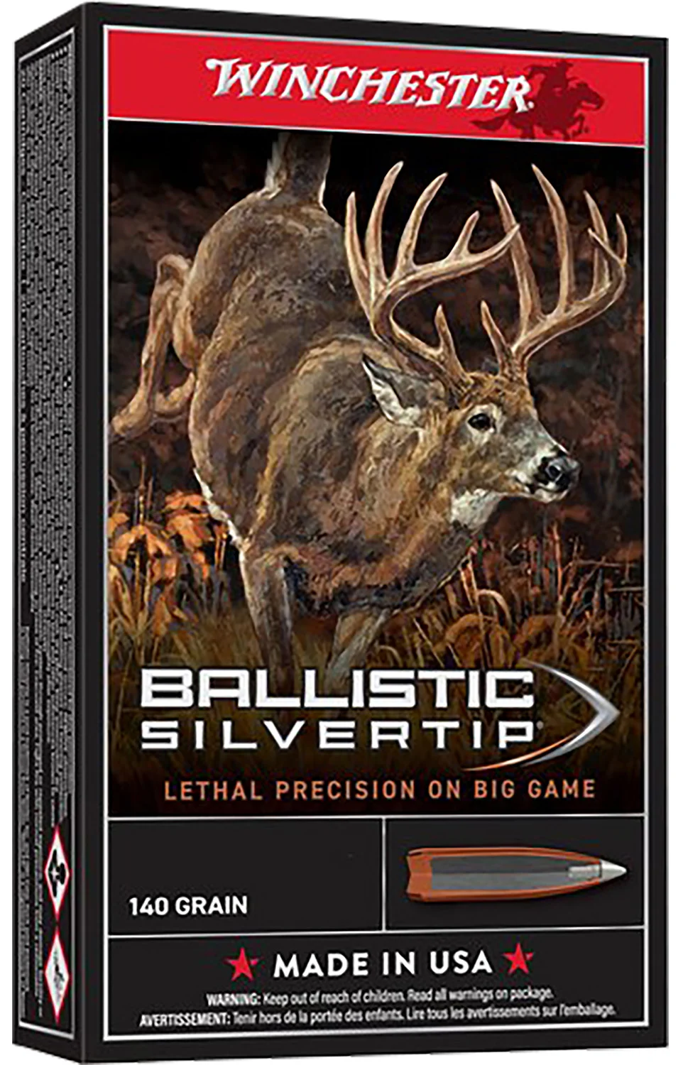 Winchester Ammo SBST65P Ballistic Silvertip 6.5PRC 140gr Bonded Rapid Expansion PHP 20 Per Box/10 Case