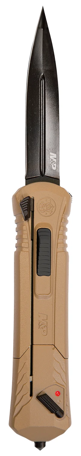 Smith & Wesson Knives 1092050 M&P 3.50" OTF Spear Point Plain Black Oxide AUS-8A SS Blade 5.16" Flat Dark Earth Aluminum Handle