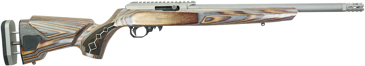 Black Rain Ordnance 22DSC Deluxe Full Size 22 LR 10+1 16" Matte Stainless, Threaded Stainless Steel Barrel, Stainless Aluminum w/Accessory Rail Receiver, Shady Camo Boyd's Agility Stock, Right Hand