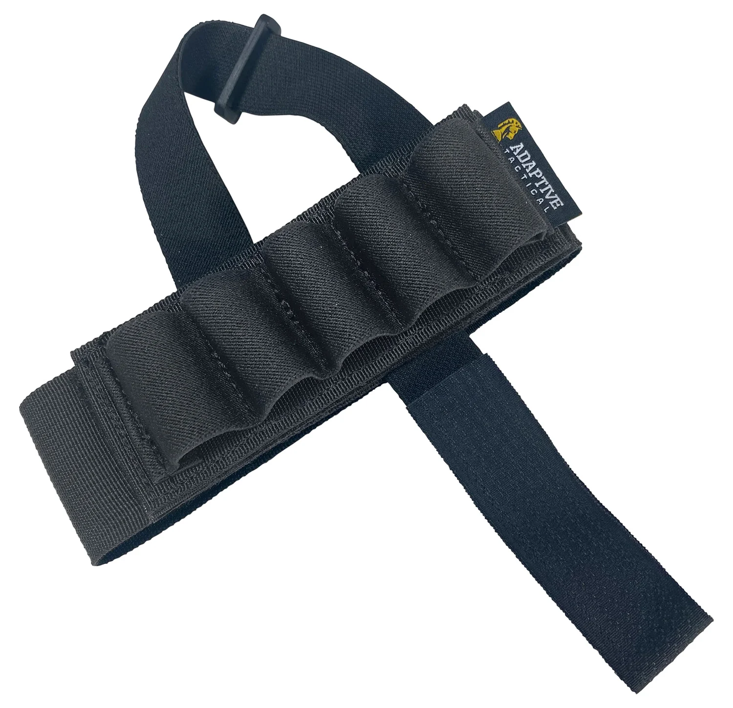 ADAPTIVE TACTICAL AT06400 Stock Mounted Shell Carrier 5rd Shotshells Removable Black Nylon Non Slip Loops Adj. Stock Fit