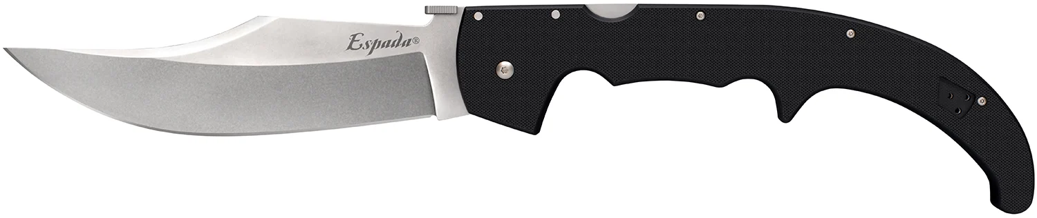 Cold Steel CS62MGC Espada XL 7.50" Folding Clip Point Plain AUS-10A SS Blade/9.25" Black w/Polished Bolsters G10 Handle Includes Belt Clip