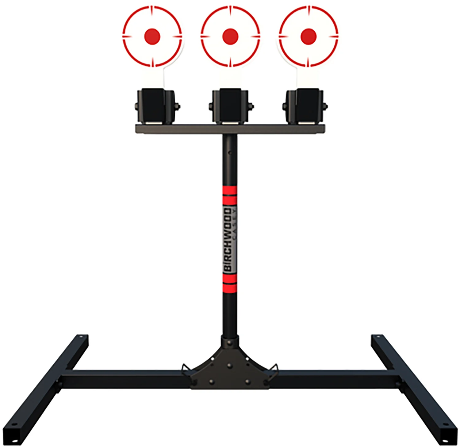 Birchwood Casey 3TPR 3 Spring Loaded Self Resting Targets Plate Rack Black/Red AR500 Steel 0.37" Thick Standing