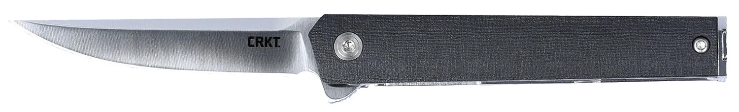CRKT 7095KX CEO Compact 2.61" Folding Plain Satin 4116 SS Blade/Black GRN Handle Includes Pocket Clip