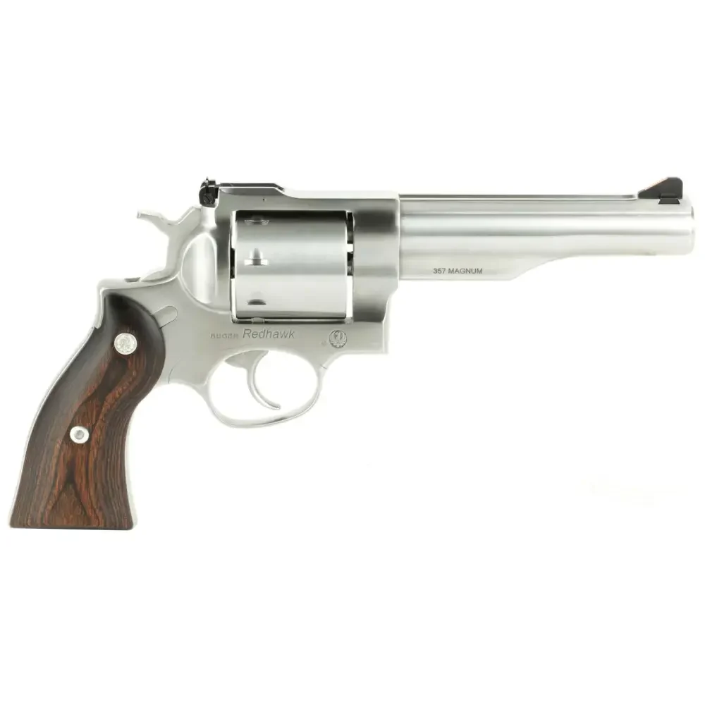 RUGER RDHWK 357MAG REV 5.5" STS HRDWOOD GRP FXD SIGHT