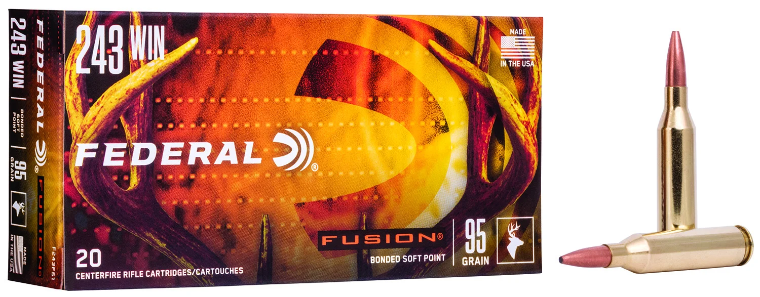 Federal F243FS1 Fusion 243Win 95gr Bonded Soft Point 20 Per Box/10 Case