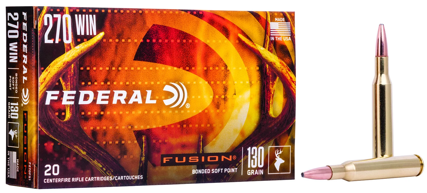 Federal F270FS1 Fusion 270Win 130gr Bonded Soft Point 20 Per Box/10 Case