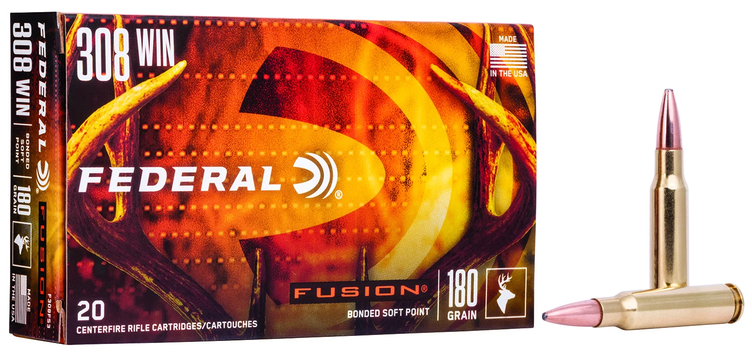 Federal F308FS3 Fusion 308Win 180gr Bonded Soft Point 20 Per Box/10 Case