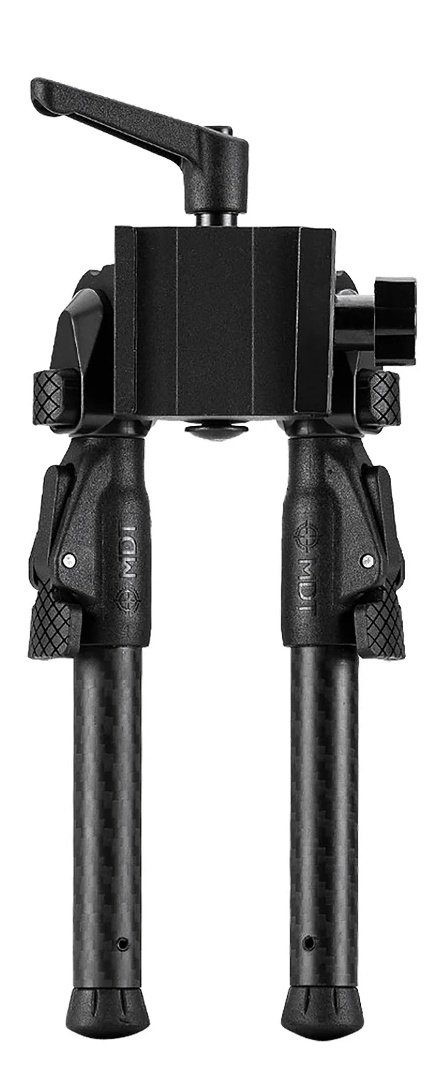 Mdt Sporting Goods Inc 105561BLK GRND-POD Black 4.50"-9" Carbon Fiber/Aluminum, Adj. Throw Lever, 4 Leg Postitions, Fits ARCA Rail & RRS Dovetail