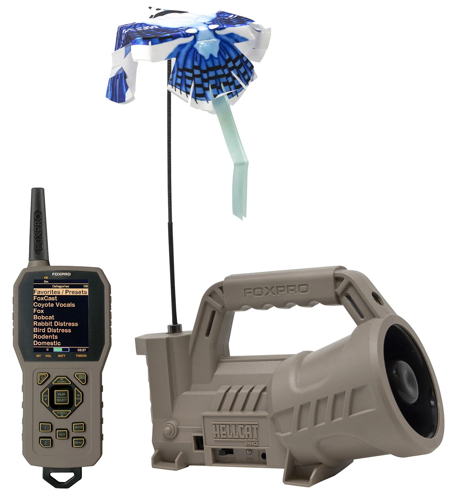 Foxpro HELLCATPRO Hellcat Pro Digital Call Attracts Predators Features TX1000 Transmitter Tan ABS Polymer