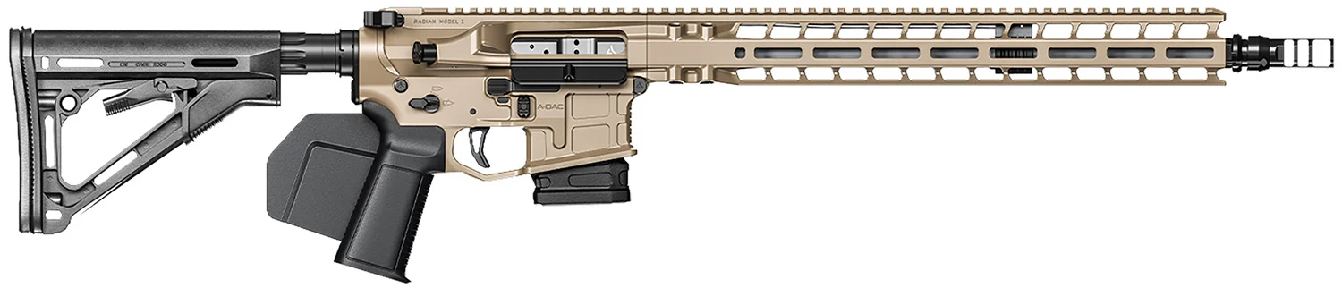Radian Weapons R0601 Model 1 Carbine *CA Compliant 223 Wylde 10+1 16", FDE Billet Rec/M-Lok Handgaurd, Paddle Grip & Fixed CTR Stock, Dead Air Keymo Flash Hider, Ambi Controls, Vertex Trigger