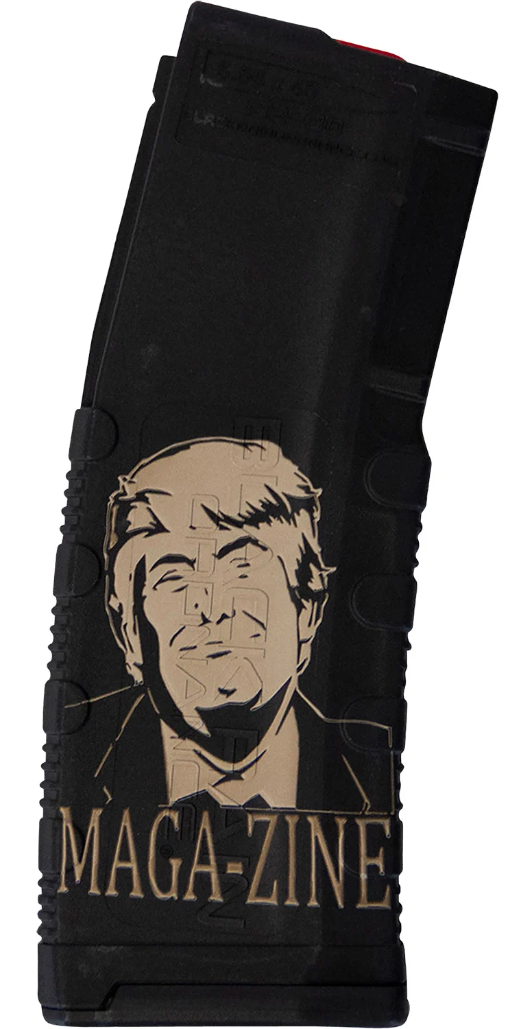 Black Rain Ordnance MAG30TRUMPMAGAZNE Magazine 30rd 223 Rem/5.56 NATO Trump MAGA-ZINE Engraving Fits AR-15 Black Polymer