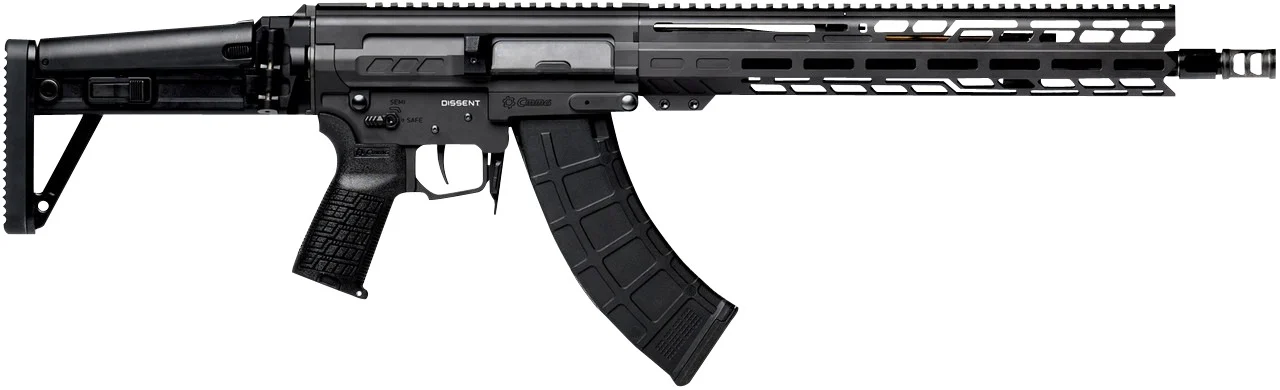 CMMG 86A7F0BAB Dissent MK47 7.62x39mm 30+1 (2) 14.30" P&W, Black Armor, Side Charging Handle Rec, 13.50" M-Lok Handguard, Side Folding Stock, Zeroed Grip, SVD Brake, 60/90 Ambi Safety, Adj. Gas Block