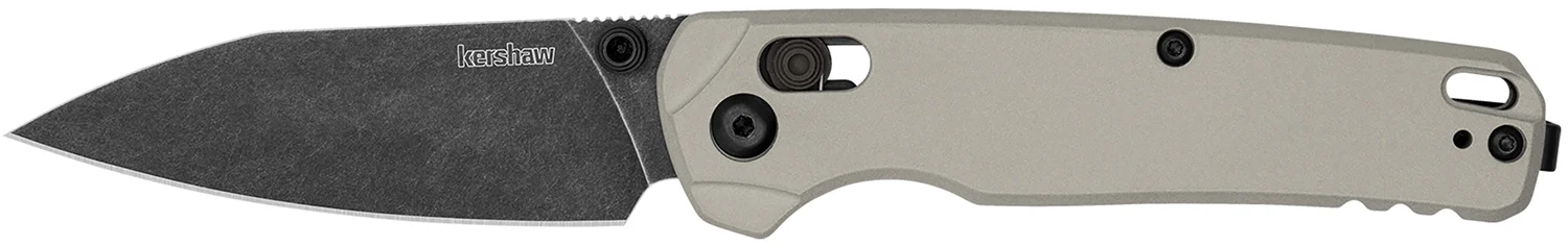 Kershaw 6105 Bel Air 3" Folding Reverse Tanto Plain Blackwash CPM MagnaCut Steel Blade, Bright Nickel Cerakote Aluminum Handle