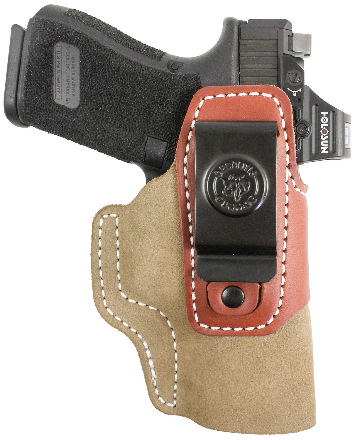 DeSantis Gunhide 215NJE1Z0 Transit IWB Natural Kydex/Leather Belt Clip Glock 26/27/33 Ambidextrous