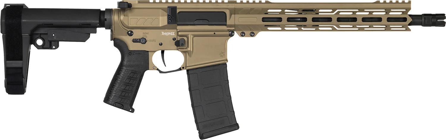 CMMG 30AB20FCT Banshee MK4 300 Blackout 30+1 12.50" Black Nitride Medium Taper Threaded Barrel, EML 7" M-LOK Handguards, Coyote Tan Cerakote Aluminum Picatinny Rail Receiver, CMMG Zeroed Grips