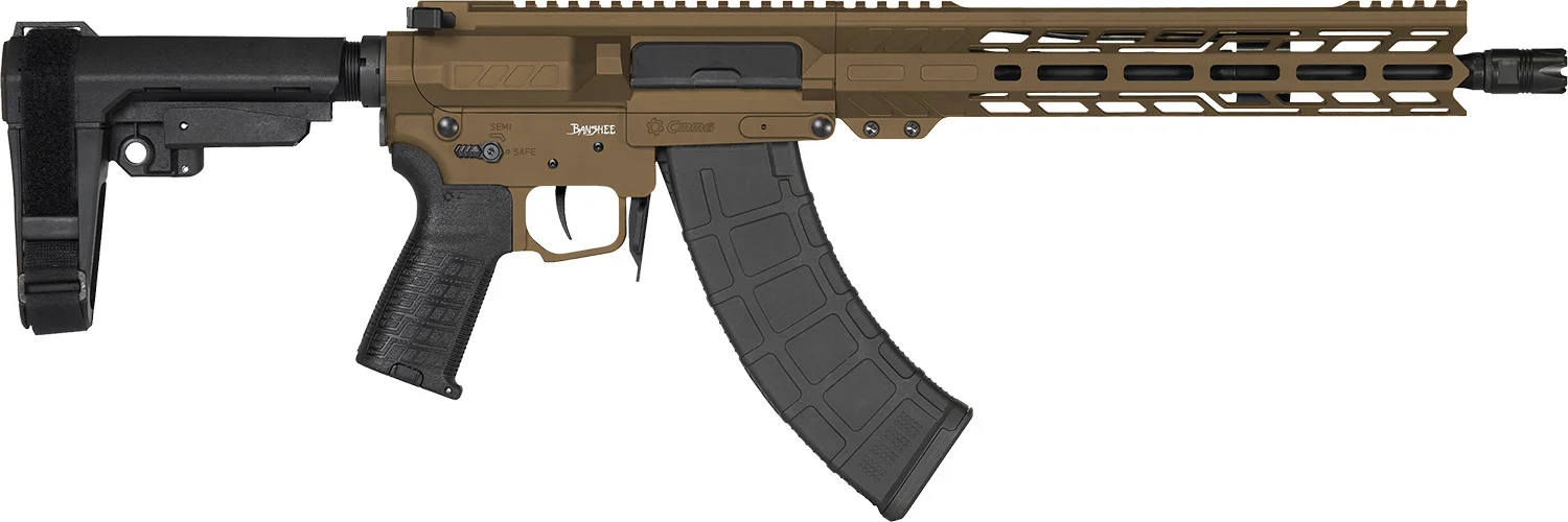 CMMG 76AB60AMB Banshee MK47 7.62x39mm 30+1 12.50" Black Nitride Medium Taper Threaded Barrel, EML 11" M-LOK Handguards, Midnight Bronze Cerakote Aluminum Picatinny Rail Receiver, CMMG Zeroed Grips