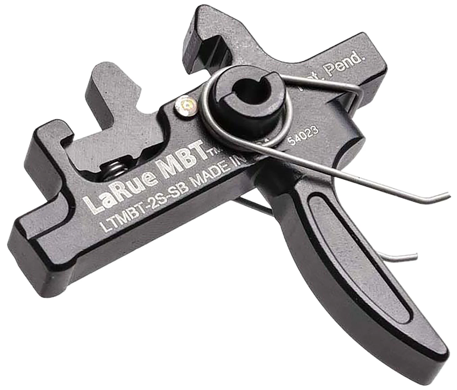 Larue Tactical LTMBT2SSB MBT-2S Black Two-Stage Straight Fits AR10/AR15