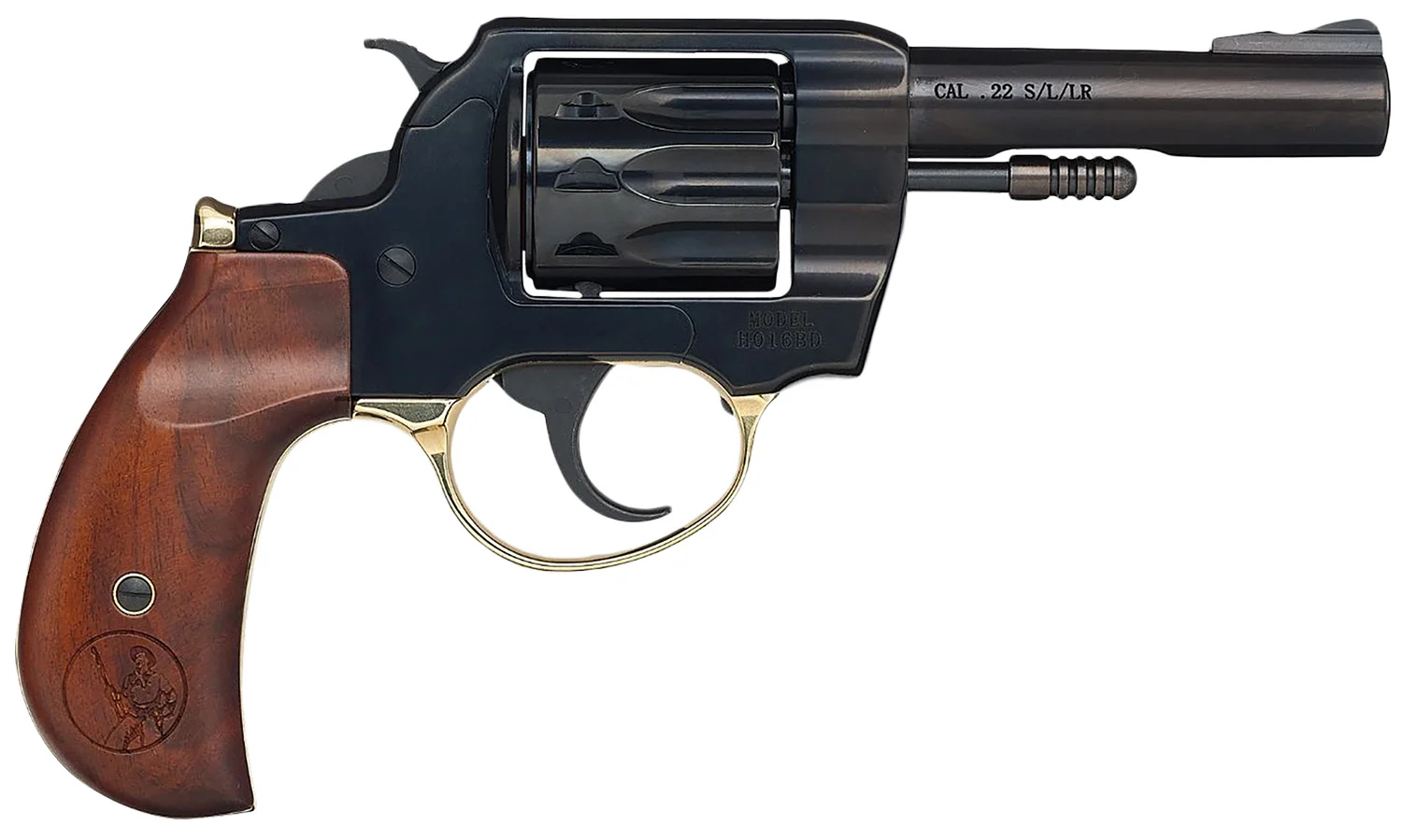 Henry H016BD Golden Boy 22 LR 10 Shot 4" Blued Steel Barrel, Cylinder, Blued Polished Steel Frame, Walnut Birdshead Grip, Transfer Bar Safety, Exposed Hammer
