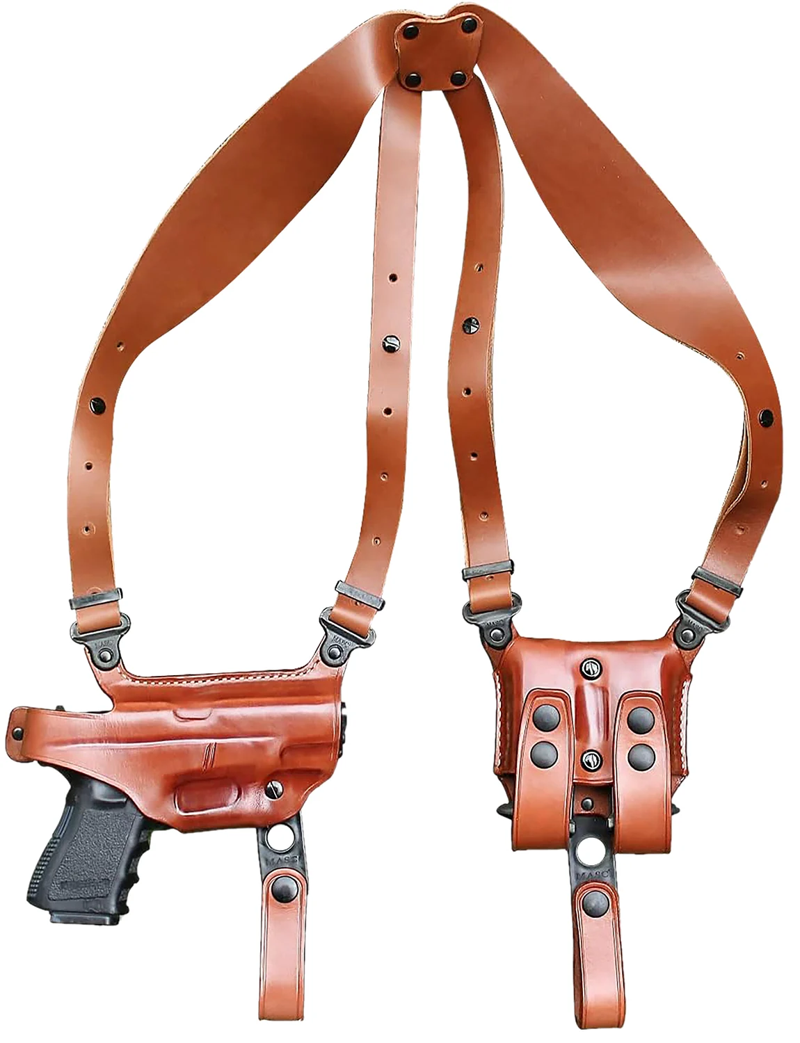 1791 Gunleather NSS1CBRHR Optic Ready Shoulder Horizontal Brown Fits 1911 Right Hand