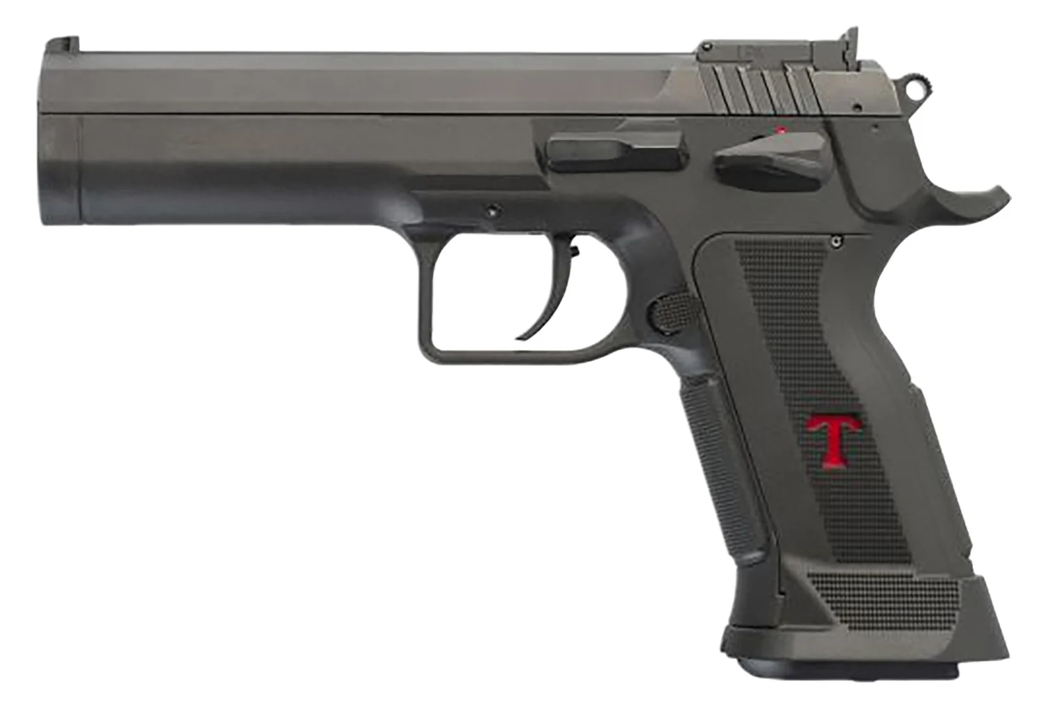 Tanfoglio TFLIMPROP9 Limited Custom 9mm Luger 19+1 4.76" Stainless Steel Barrel, Black Serrated Steel Slide, Black Polymer Frame w/Beavertail, Textured Grip