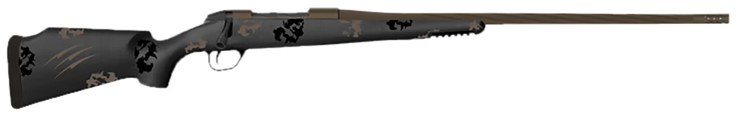 Fierce Firearms TWTROG7PRC22BT Twisted TI Rogue 7mm PRC 22" Black Cerakote Steel Threaded Barrel, Black Cerakote Drilled & Tapped Titanium Receiver, LR Negative Comb Trophy Camo Carbon Fiber Stock