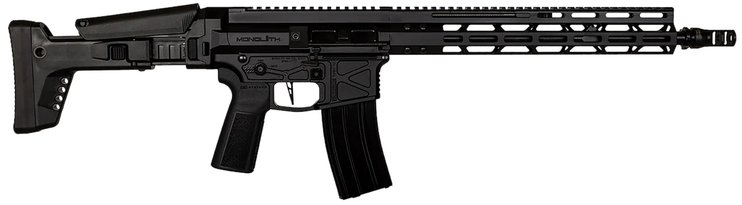 Global Ordnance LLC 197892003216 Monolithic 5.56 NATO 16" Barrel, Keymod Handguard, Modular Black Stock, Black Polymer Grip