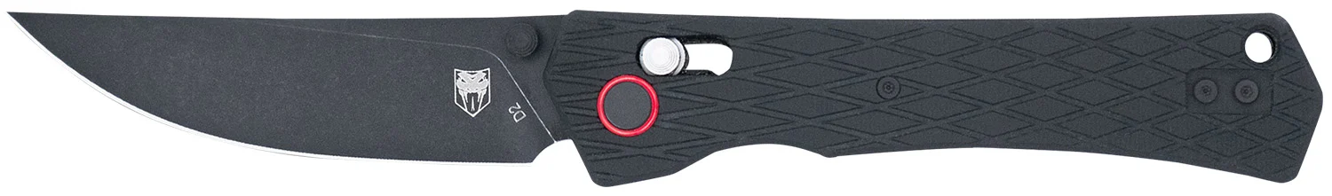 CobraTec Knives CTLEGBLK Legacy EDC 3.50" Folding Plain Black TiCN D2 Steel Blade, 5" Black Textured Aluminum/G10 Handle